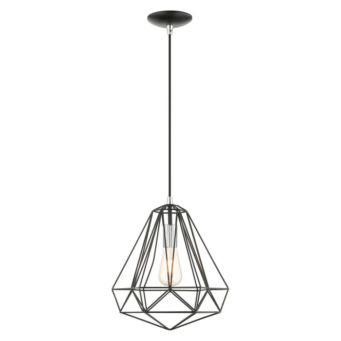 Knox 1-Light Pendant in Shiny Black w with Polished Chromes Knox 1-Light Pendant in Shiny Black w with Polished Chromes