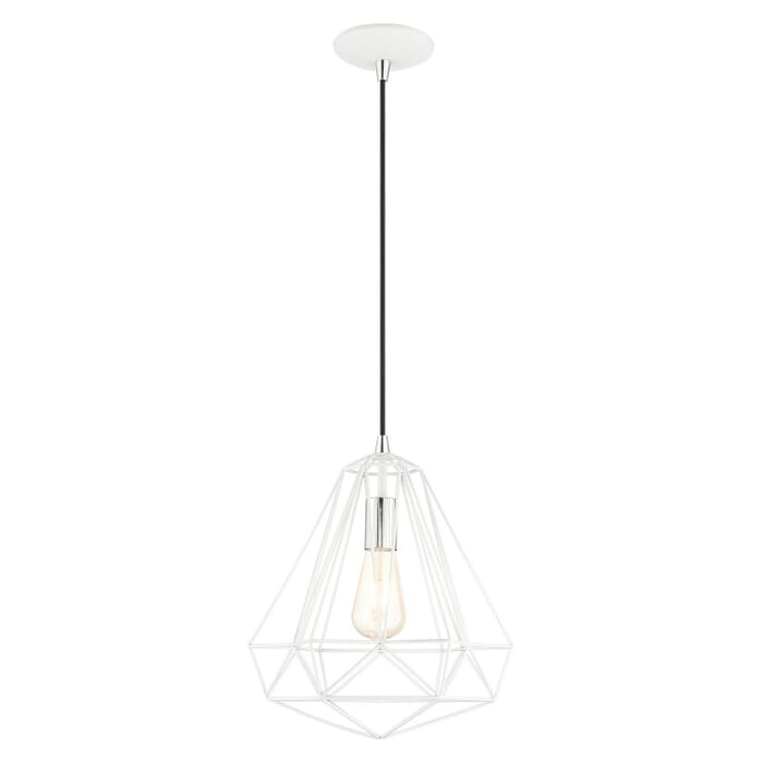 Knox 1-Light Pendant in Shiny White w with Polished Chromes Knox 1-Light Pendant in Shiny White w with Polished Chromes