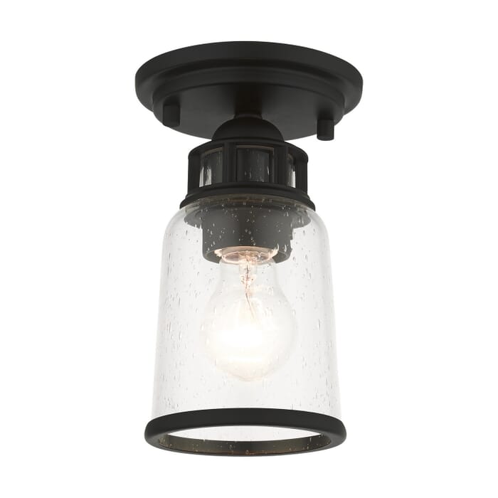 Lawrenceville 1-Light Flush Mount in Black Lawrenceville 1-Light Flush Mount in Black