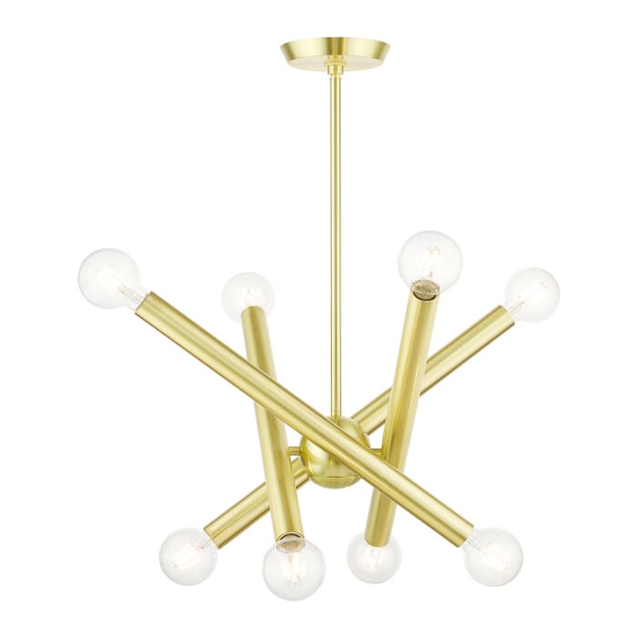 Stafford 8-Light Chandelier in Satin Brass Stafford 8-Light Chandelier in Satin Brass