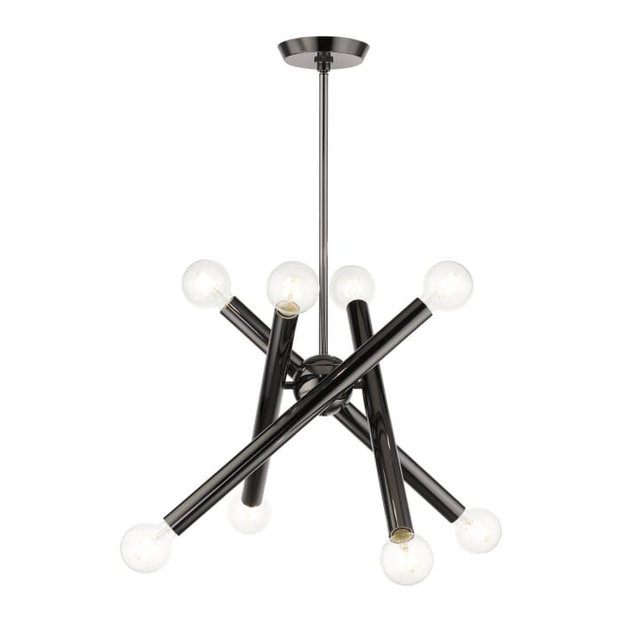 Stafford 8-Light Chandelier in Black Chrome Stafford 8-Light Chandelier in Black Chrome