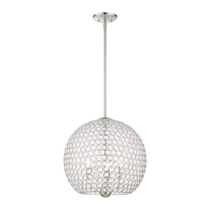 Cassandra 3-Light Pendant in Brushed Nickel Cassandra 3-Light Pendant in Brushed Nickel