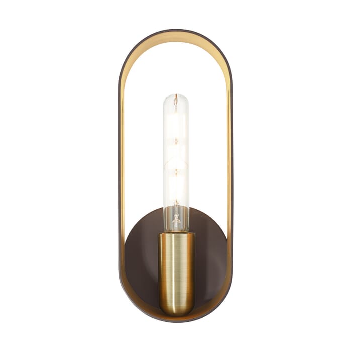 Ravena 1-Light Wall Sconce in Bronze w with Antique Brasss Ravena 1-Light Wall Sconce in Bronze w with Antique Brasss