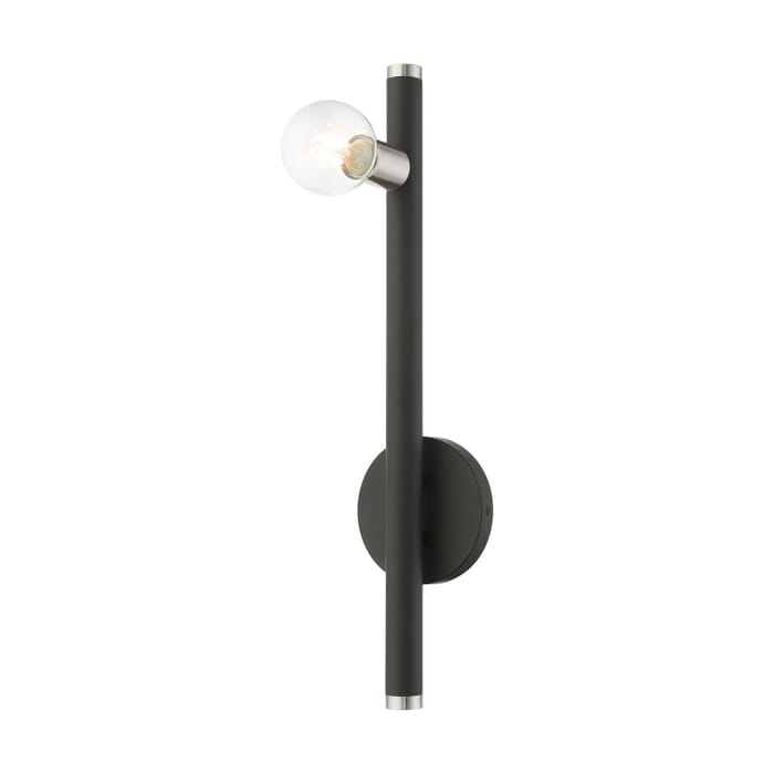 Bannister 1-Light Wall Sconce in Black w with Brushed Nickels Bannister 1-Light Wall Sconce in Black w with Brushed Nickels