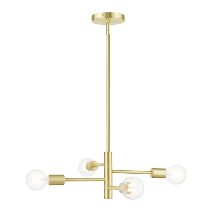 Bannister 4-Light Chandelier in Satin Brass Bannister 4-Light Chandelier in Satin Brass
