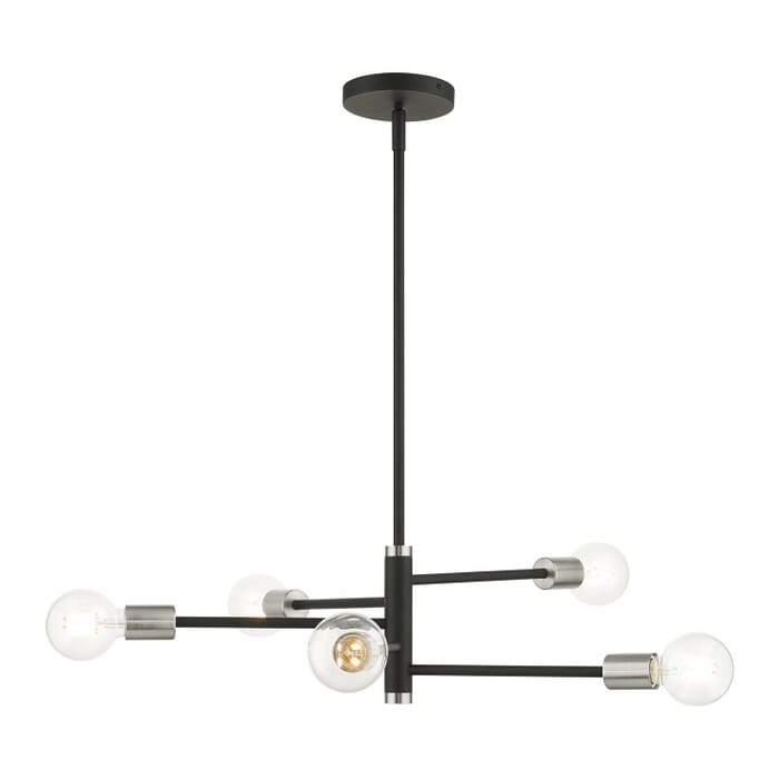 Bannister 5-Light Chandelier in Black w with Brushed Nickels Bannister 5-Light Chandelier in Black w with Brushed Nickels