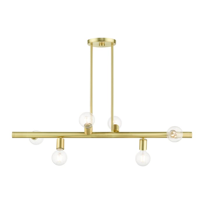Bannister 6-Light Linear Chandelier in Satin Brass Bannister 6-Light Linear Chandelier in Satin Brass