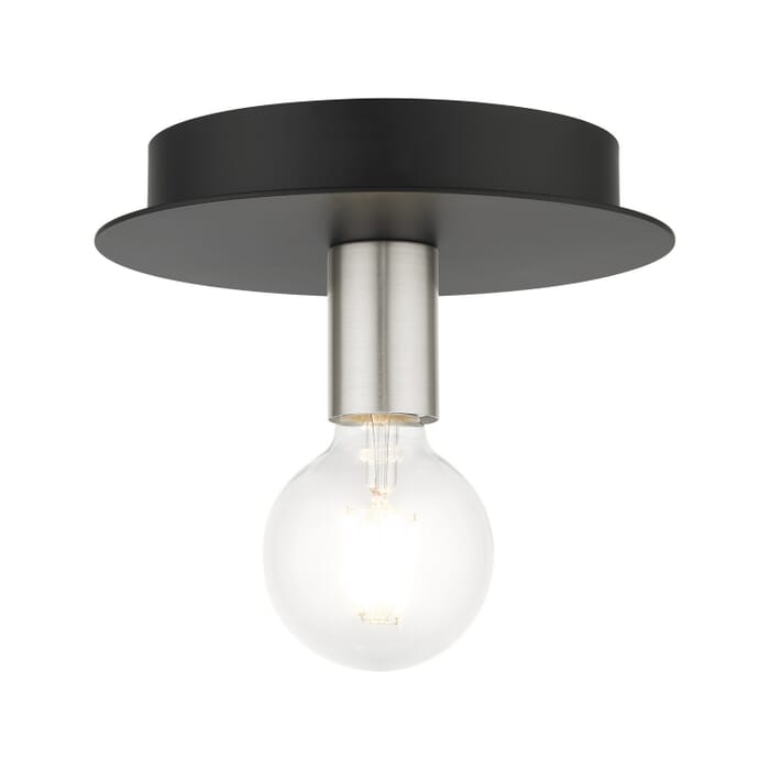 Hillview 1-Light Flush Mount in Black w with Brushed Nickels Hillview 1-Light Flush Mount in Black w with Brushed Nickels