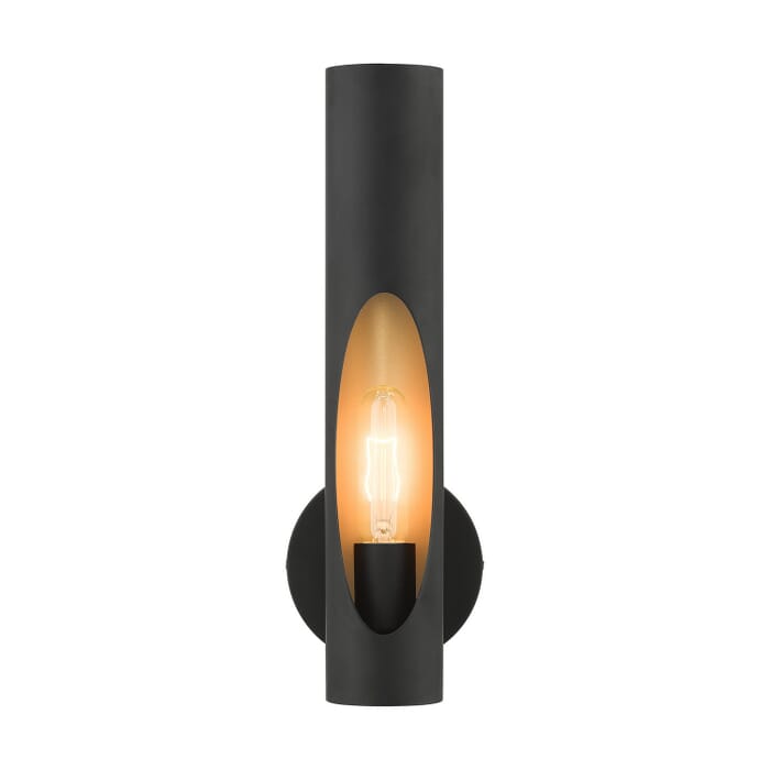 Novato 1-Light Wall Sconce in Black Novato 1-Light Wall Sconce in Black