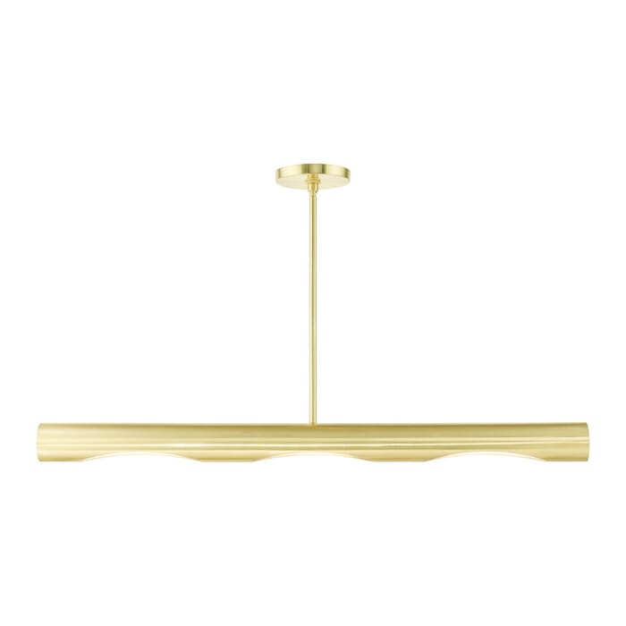 Novato 3-Light Linear Chandelier in Satin Brass Novato 3-Light Linear Chandelier in Satin Brass