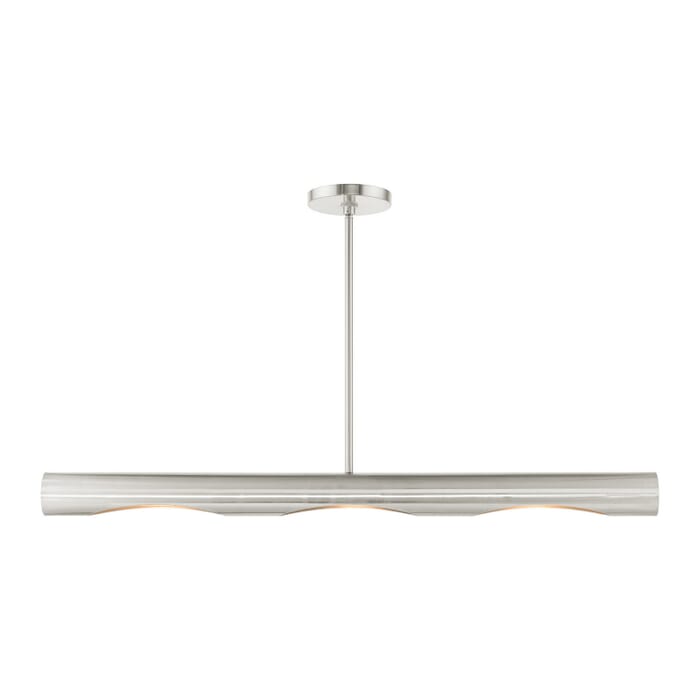 Novato 3-Light Linear Chandelier in Brushed Nickel Novato 3-Light Linear Chandelier in Brushed Nickel