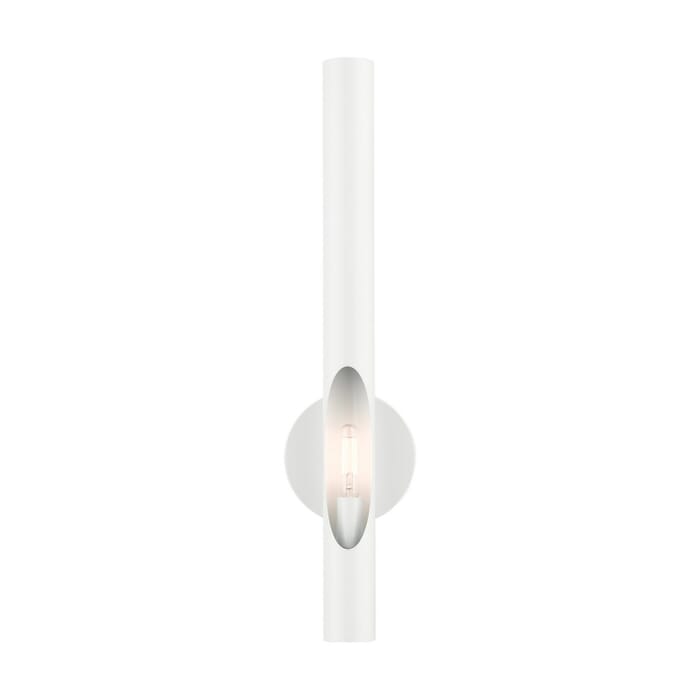 Acra 1-Light Wall Sconce in Shiny White Acra 1-Light Wall Sconce in Shiny White