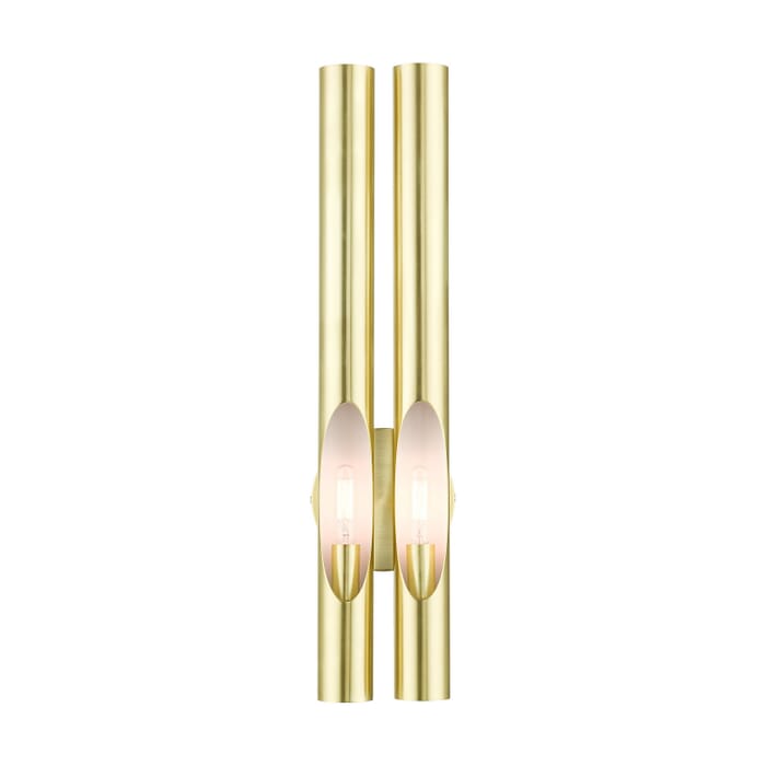 Acra 2-Light Wall Sconce in Satin Brass Acra 2-Light Wall Sconce in Satin Brass