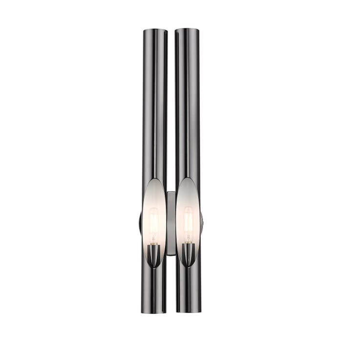 Acra 2-Light Wall Sconce in Black Chrome Acra 2-Light Wall Sconce in Black Chrome