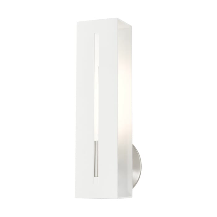 Soma 1-Light Wall Sconce in Textured White w with Brushed Nickels Soma 1-Light Wall Sconce in Textured White w with Brushed Nickels
