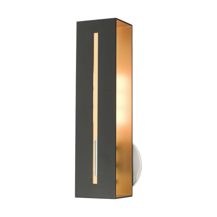 Soma 1-Light Wall Sconce in Textured Black w with Brushed Nickels Soma 1-Light Wall Sconce in Textured Black w with Brushed Nickels