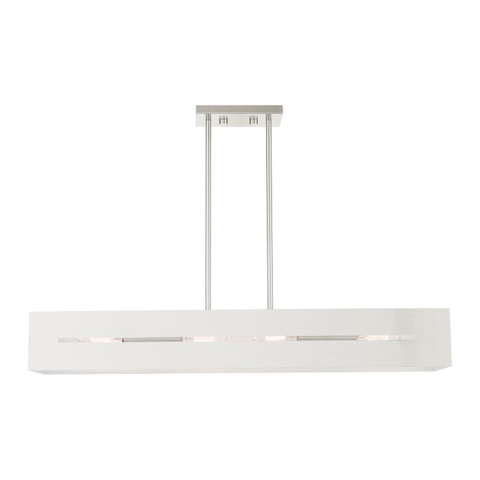 Soma 4-Light Linear Chandelier in Brushed Nickel Soma 4-Light Linear Chandelier in Brushed Nickel