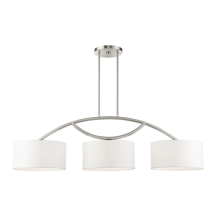 Meridian 3-Light Linear Chandelier in Brushed Nickel Meridian 3-Light Linear Chandelier in Brushed Nickel