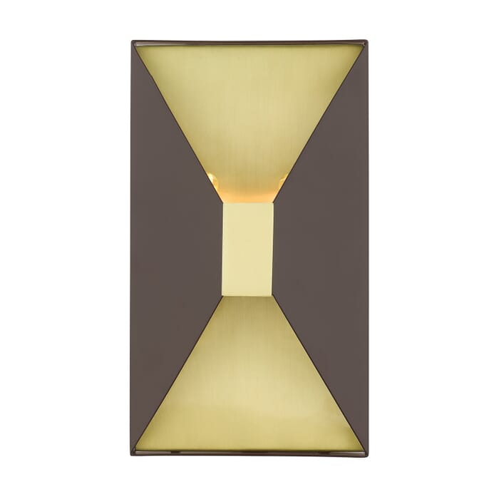 Lexford 2-Light Wall Sconce in Bronze w with Satin Brasss Lexford 2-Light Wall Sconce in Bronze w with Satin Brasss
