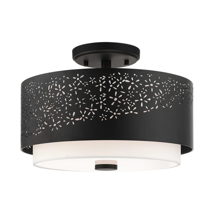 Noria 3-Light Semi-Flush Mount in Black Noria 3-Light Semi-Flush Mount in Black