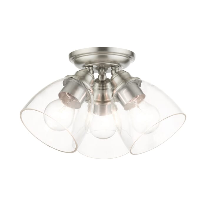 Montgomery 3-Light Flush Mount in Brushed Nickel Montgomery 3-Light Flush Mount in Brushed Nickel