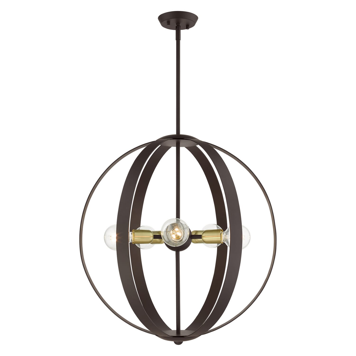 Modesto 5-Light Chandelier in Bronze w with Satin Brasss