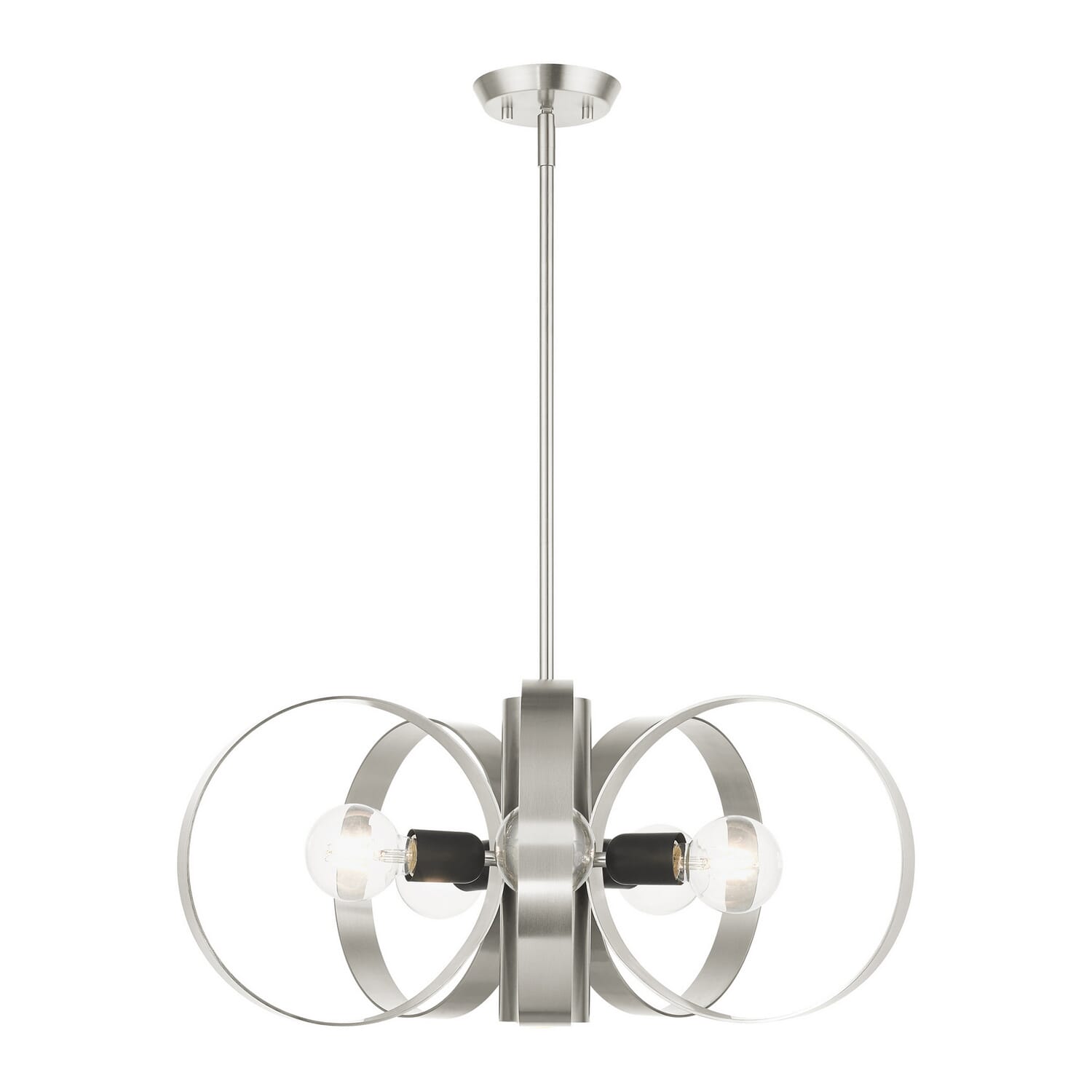Modesto 6-Light Chandelier in Brushed Nickel w with Blacks