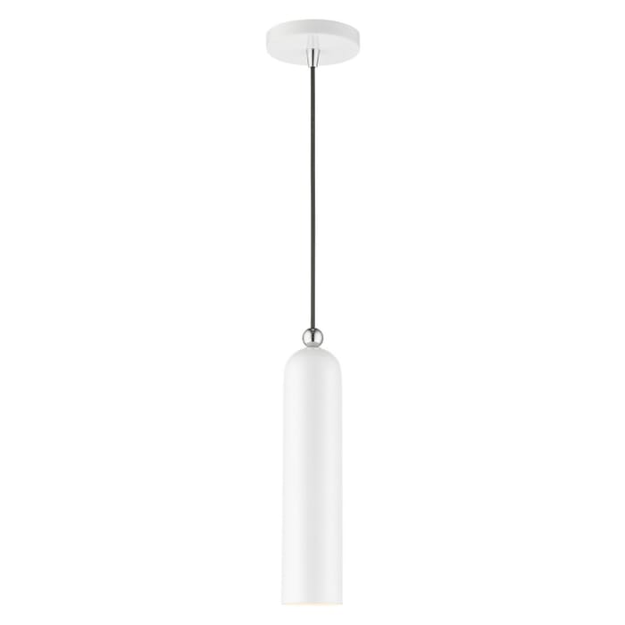 Ardmore 1-Light Pendant in Shiny White w with Polished Chromes Ardmore 1-Light Pendant in Shiny White w with Polished Chromes