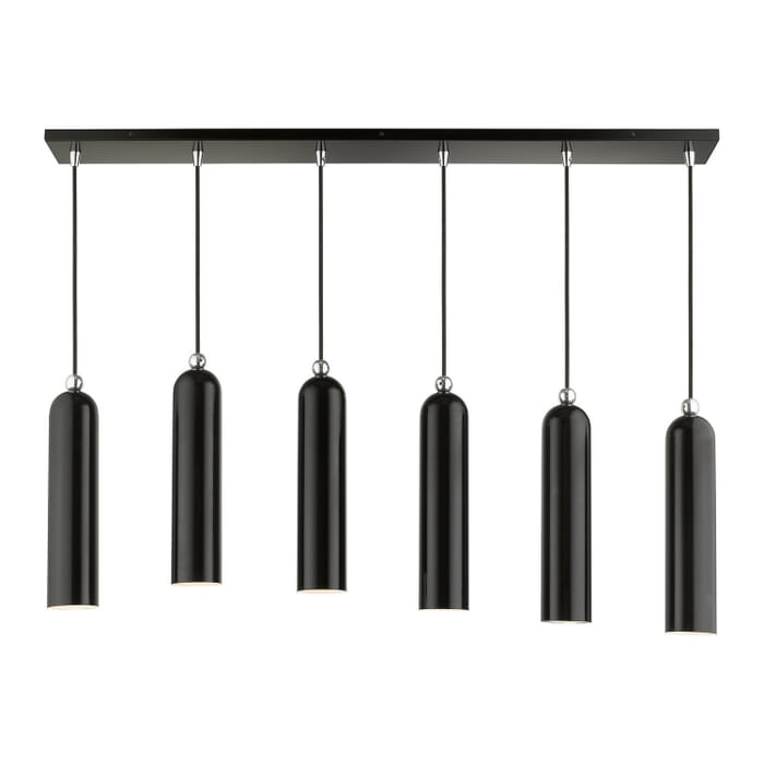 Ardmore 6-Light Linear Pendant in Shiny Black w with Polished Chromes Ardmore 6-Light Linear Pendant in Shiny Black w with Polished Chromes