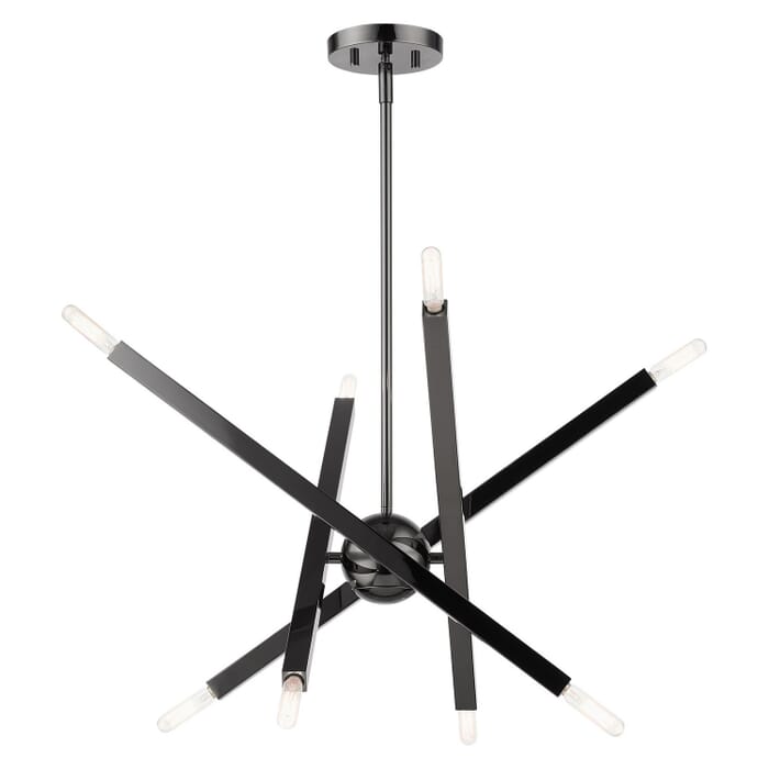 Monaco 8-Light Chandelier in Black Chrome Monaco 8-Light Chandelier in Black Chrome