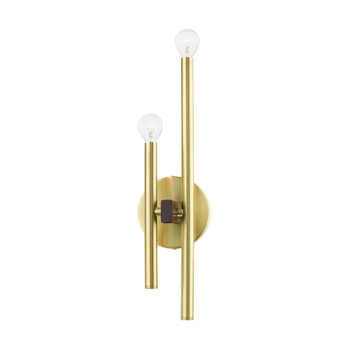 Denmark 2-Light Wall Sconce in Satin Brass w with Bronzes Denmark 2-Light Wall Sconce in Satin Brass w with Bronzes