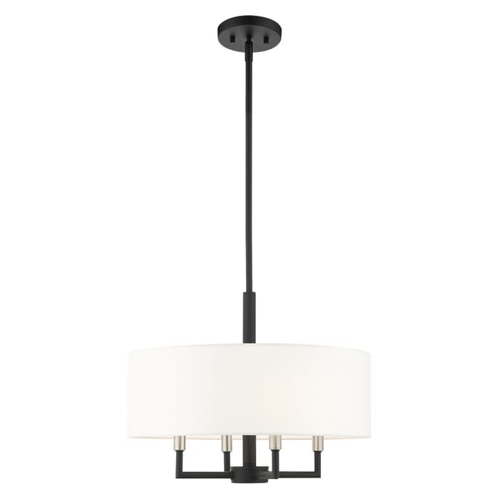 Meridian 4-Light Chandelier in Black w with Brushed Nickels Meridian 4-Light Chandelier in Black w with Brushed Nickels