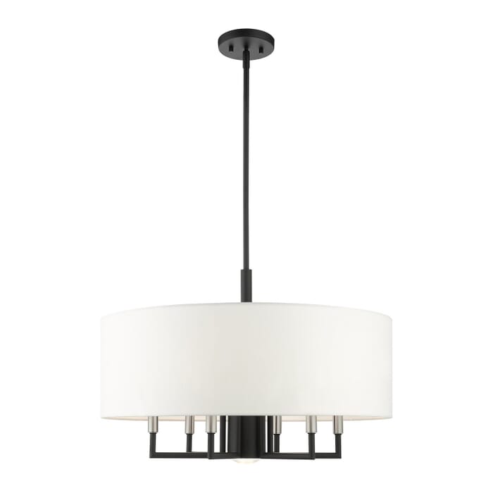 Meridian 7-Light Chandelier in Black w with Brushed Nickels Meridian 7-Light Chandelier in Black w with Brushed Nickels