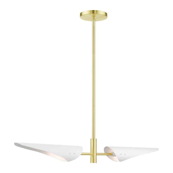 Capistrano 2-Light Linear Chandelier in Satin Brass Capistrano 2-Light Linear Chandelier in Satin Brass