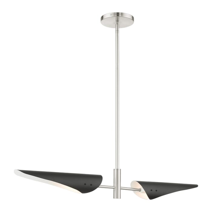 Capistrano 2-Light Linear Chandelier in Brushed Nickel Capistrano 2-Light Linear Chandelier in Brushed Nickel