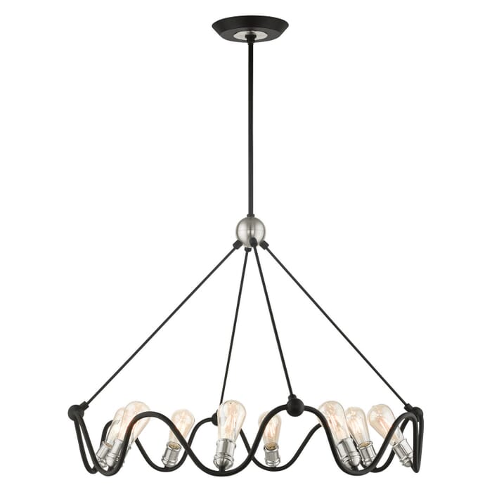 Archer 8-Light Chandelier in Textured Black w with Brushed Nickels Archer 8-Light Chandelier in Textured Black w with Brushed Nickels