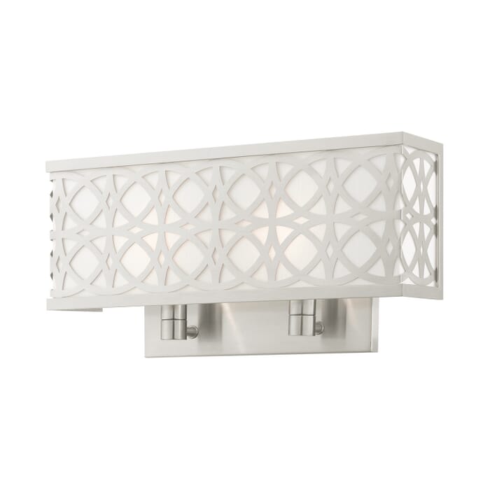 Calinda 2-Light Wall Sconce in Brushed Nickel Calinda 2-Light Wall Sconce in Brushed Nickel