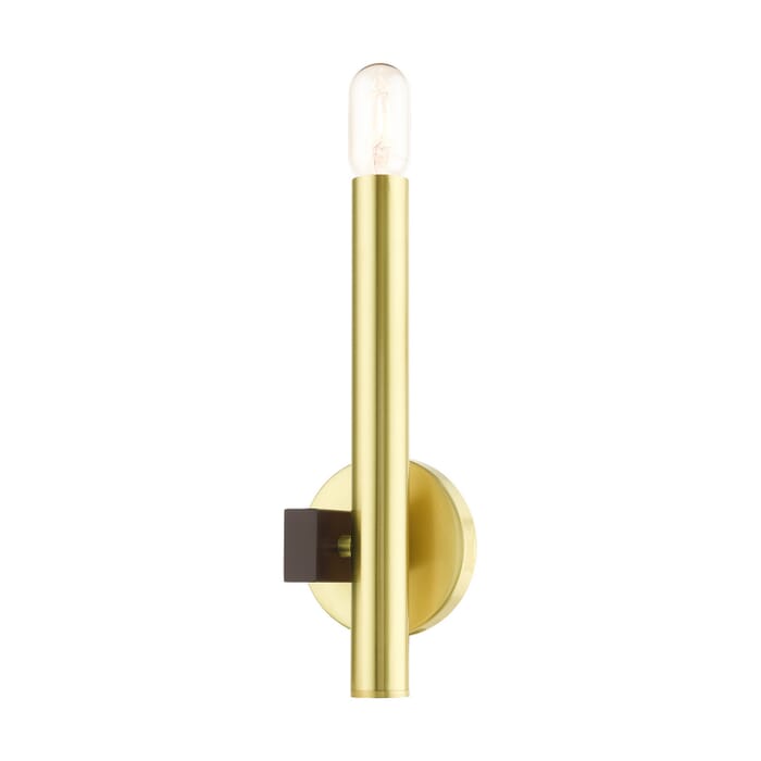 Helsinki 1-Light Wall Sconce in Satin Brass w with Bronzes Helsinki 1-Light Wall Sconce in Satin Brass w with Bronzes