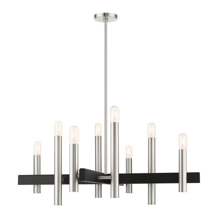 Helsinki 8-Light Chandelier in Brushed Nickel w with Blacks Helsinki 8-Light Chandelier in Brushed Nickel w with Blacks