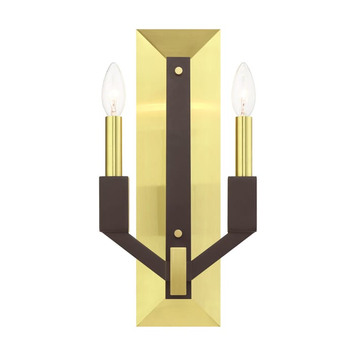Beckett 2-Light Wall Sconce in Satin Brass and Bronze Beckett 2-Light Wall Sconce in Satin Brass and Bronze