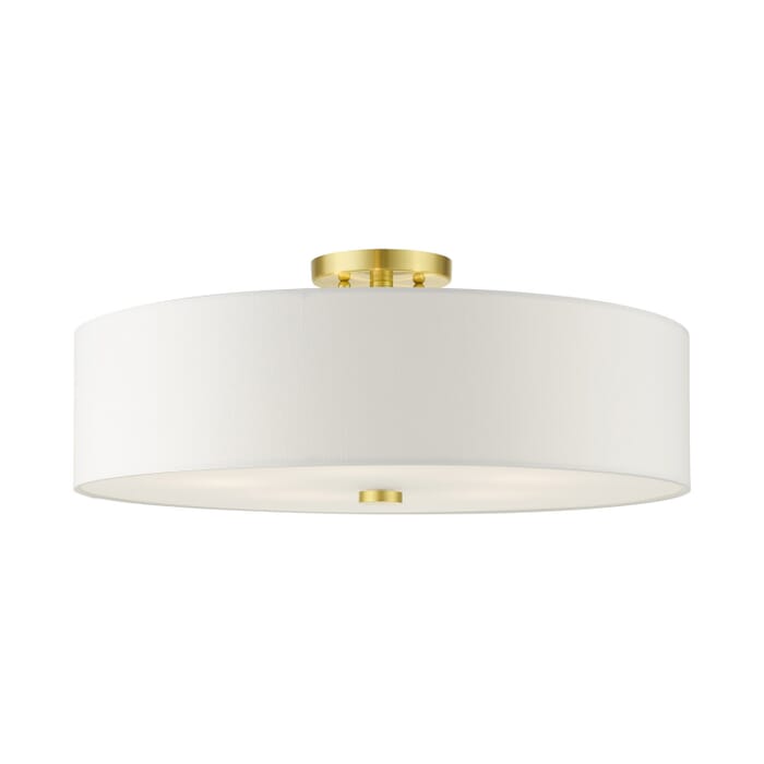 Meridian 5-Light Semi-Flush Mount in Satin Brass Meridian 5-Light Semi-Flush Mount in Satin Brass