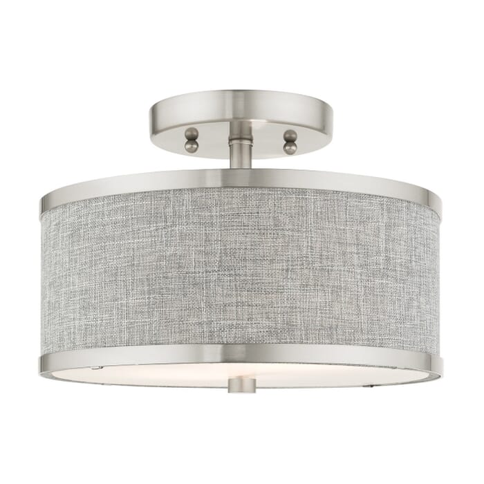 Park Ridge 2-Light Semi-Flush Mount in Brushed Nickel Park Ridge 2-Light Semi-Flush Mount in Brushed Nickel