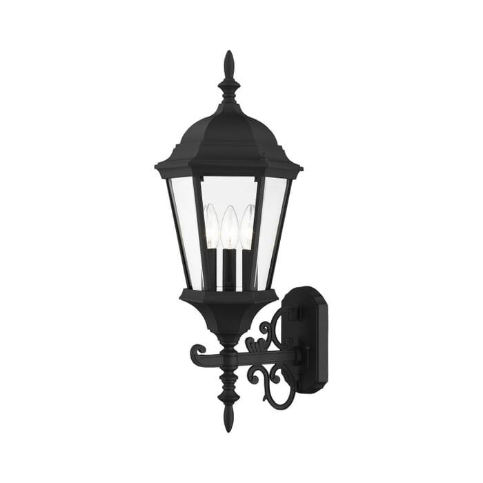 Hamilton 3-Light Outdoor Wall Lantern in Textured Black Hamilton 3-Light Outdoor Wall Lantern in Textured Black