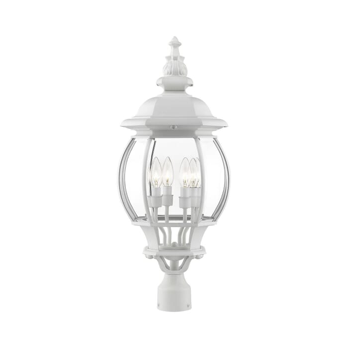Frontenac 4-Light Outdoor Post Top Lantern in Textured White Frontenac 4-Light Outdoor Post Top Lantern in Textured White