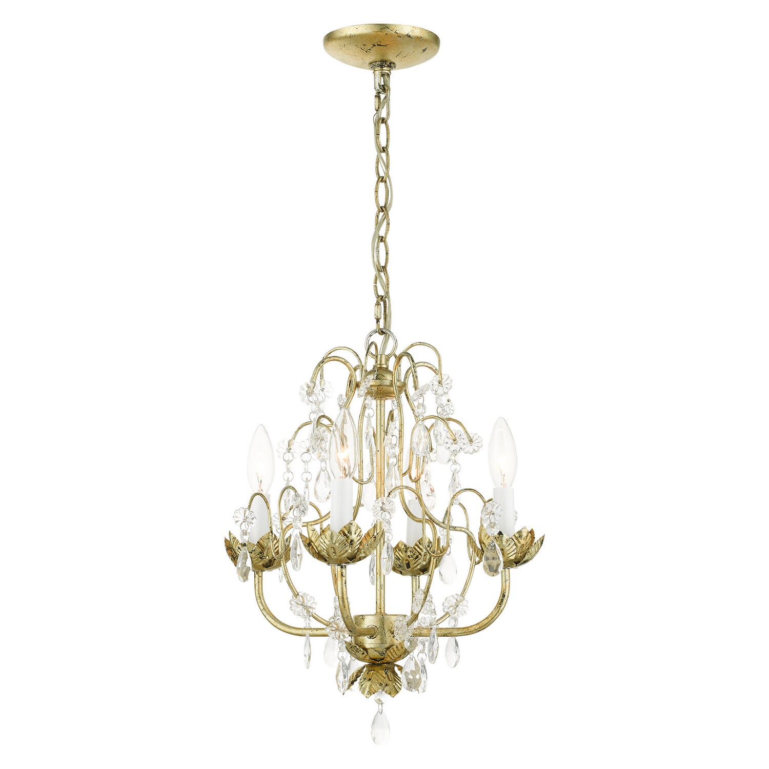 Sofia 4-Light Chandelier in Hand Applied Winter Gold
