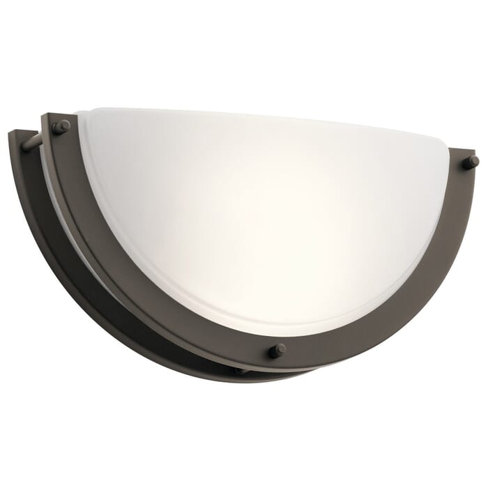 Kichler Lighting 11.75" White Acrylic LED Wall Sconce in Olde Bronze Kichler Lighting 11.75" White Acrylic LED Wall Sconce in Olde Bronze