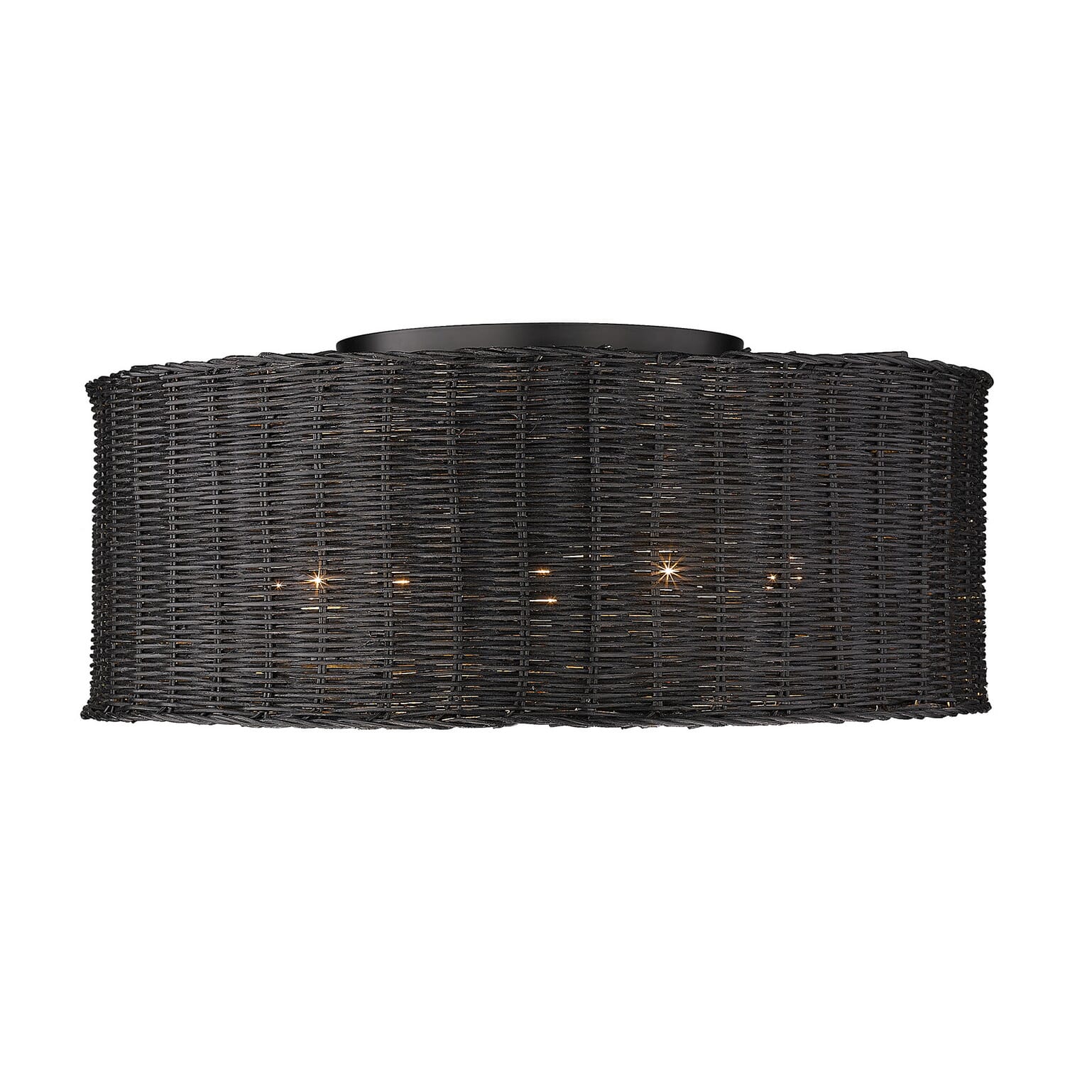 Matte Black Five Light Flush Mount from the Erma Collection
