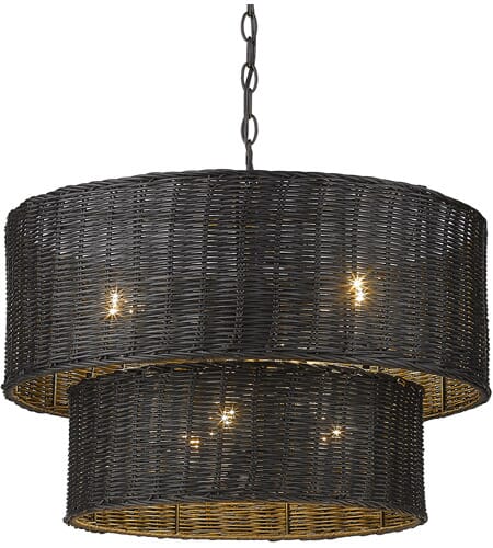 Golden Erma 6-Light Transitional Chandelier in Matte Black