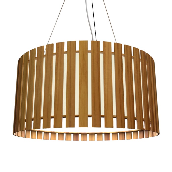 Slatted 3-Light Pendant in Teak Slatted 3-Light Pendant in Teak