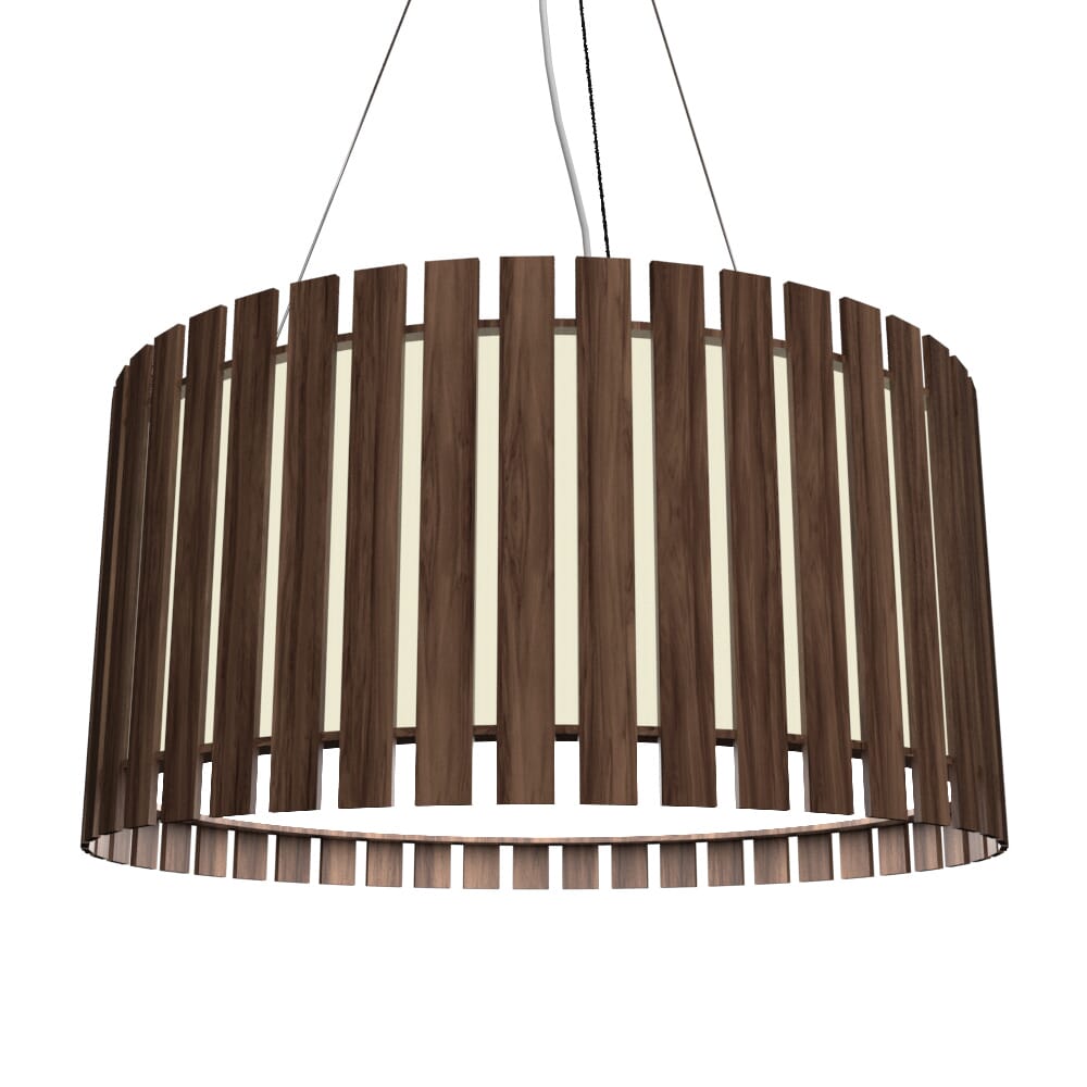 Slatted 3-Light Pendant in American Walnut